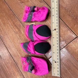 Reflective waterproof booties for a small pet.  Size:  Small.  Color: Pink